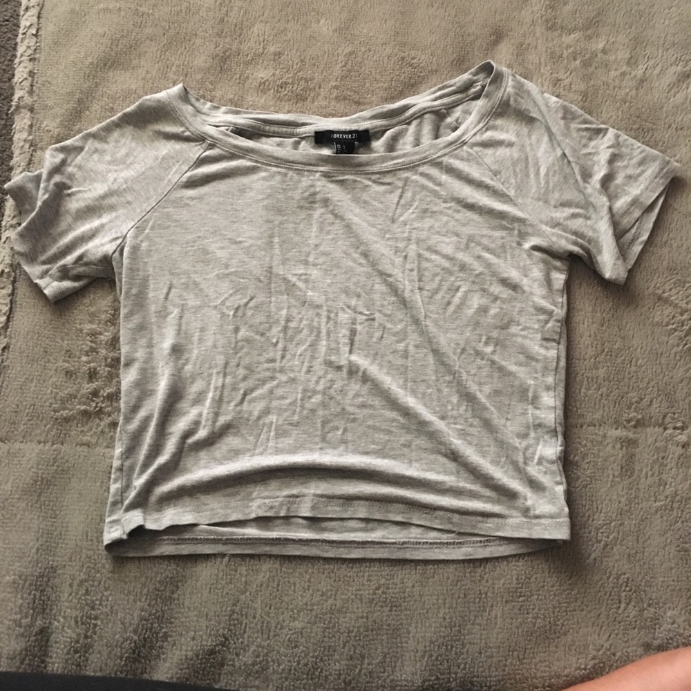 forever 21 grey cropped t
