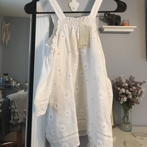 White cold shoulder top