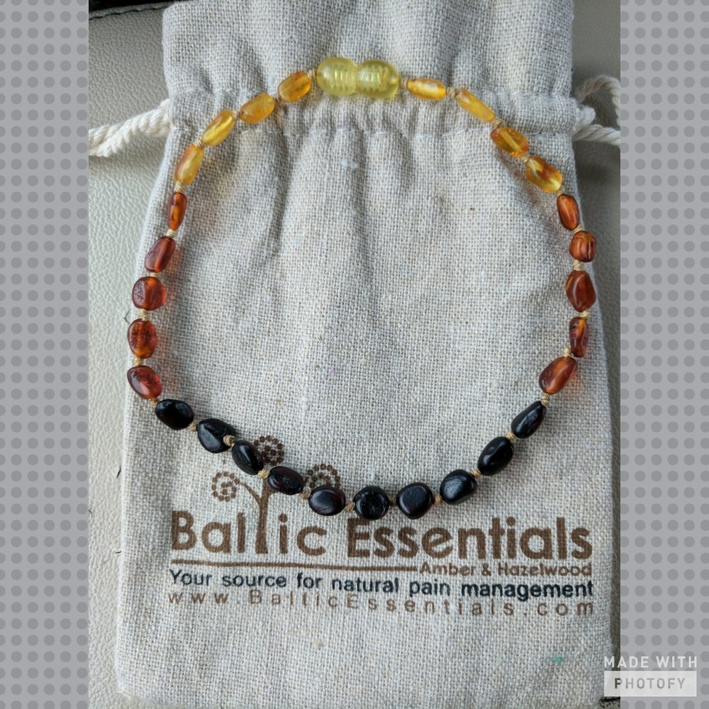 11in Raw, Baltic Amber Teething Necklace!