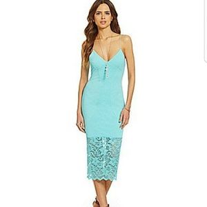 Gianni Bini Alana Floral-Lace Hem Slip Dress |