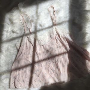 Abercrombie & Fitch Pale Pink Floral Cropped Cami