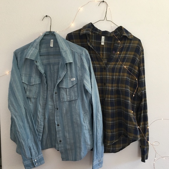 RVCA Tops - TWO RVCA Flannels, BUNDLE