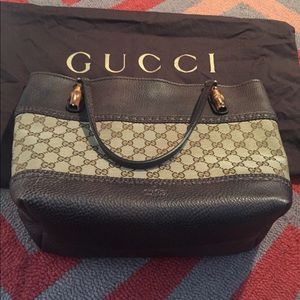 Gucci Gg Canvas Magnetic Closure Med Brown Satchel