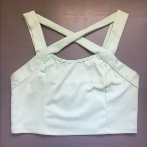 Mint Green CrissCross Crop Top