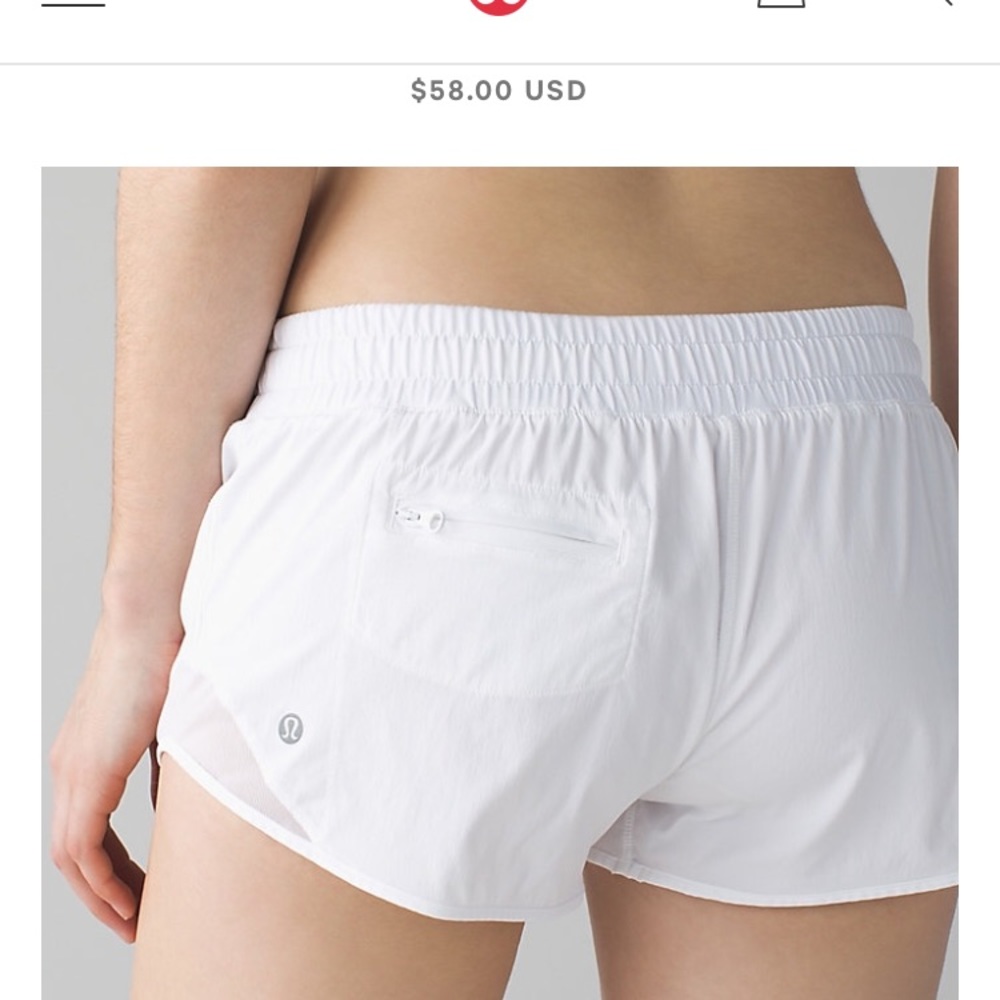 White lululemon hotty hot short
