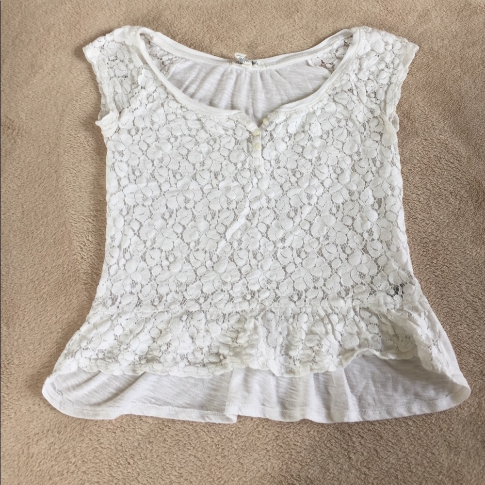 White lacy t-shirt
