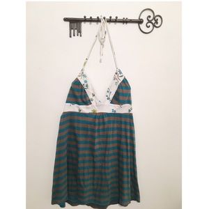 Floral Detailed Halter Top