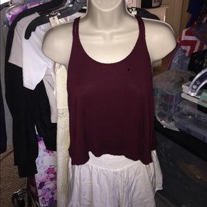 Flowy dbl spaghetti strap crop top