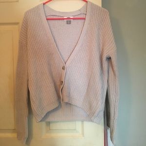 Light grey button sweater