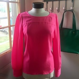 J Crew bright pink blouse
