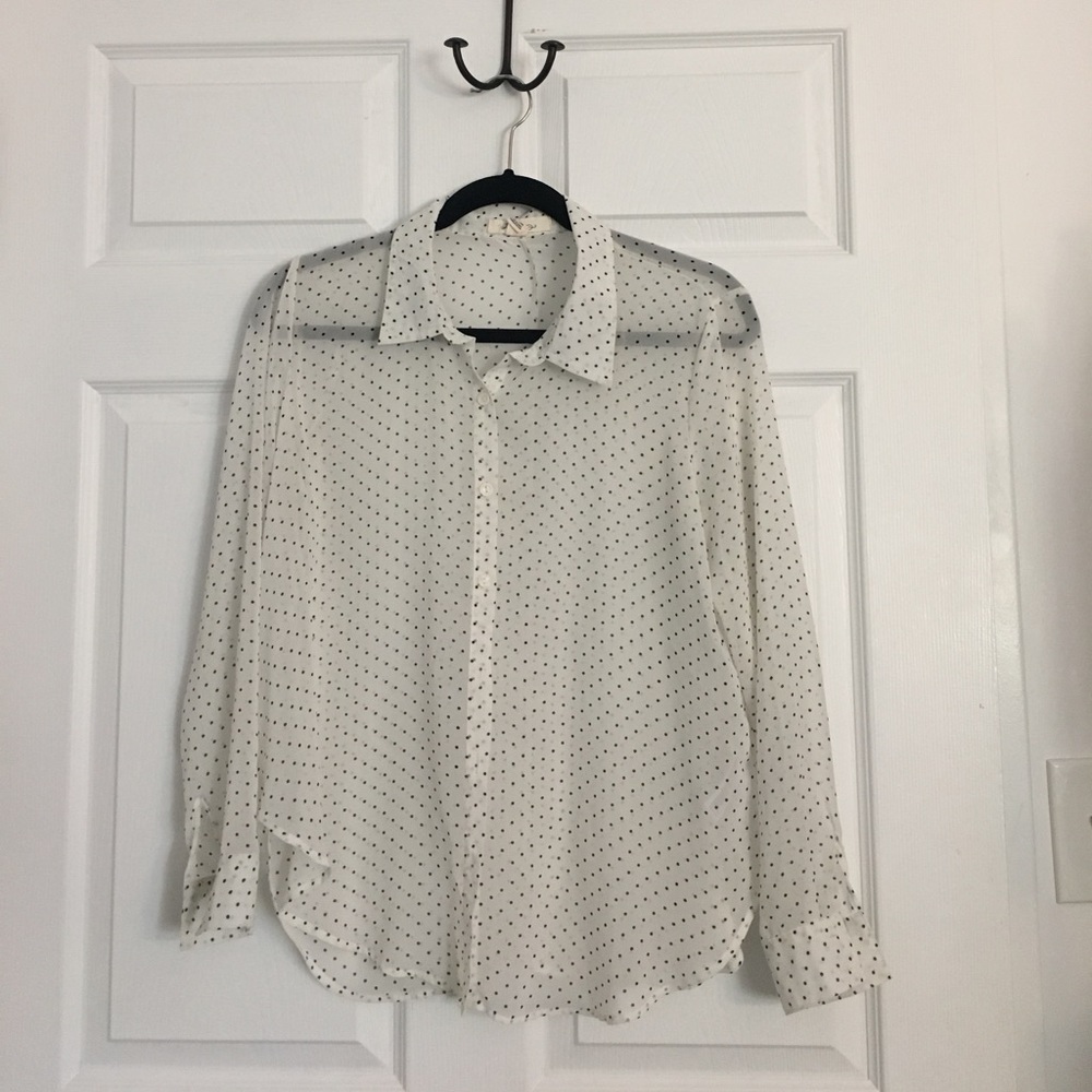 Black and White Polka Dot Blouse