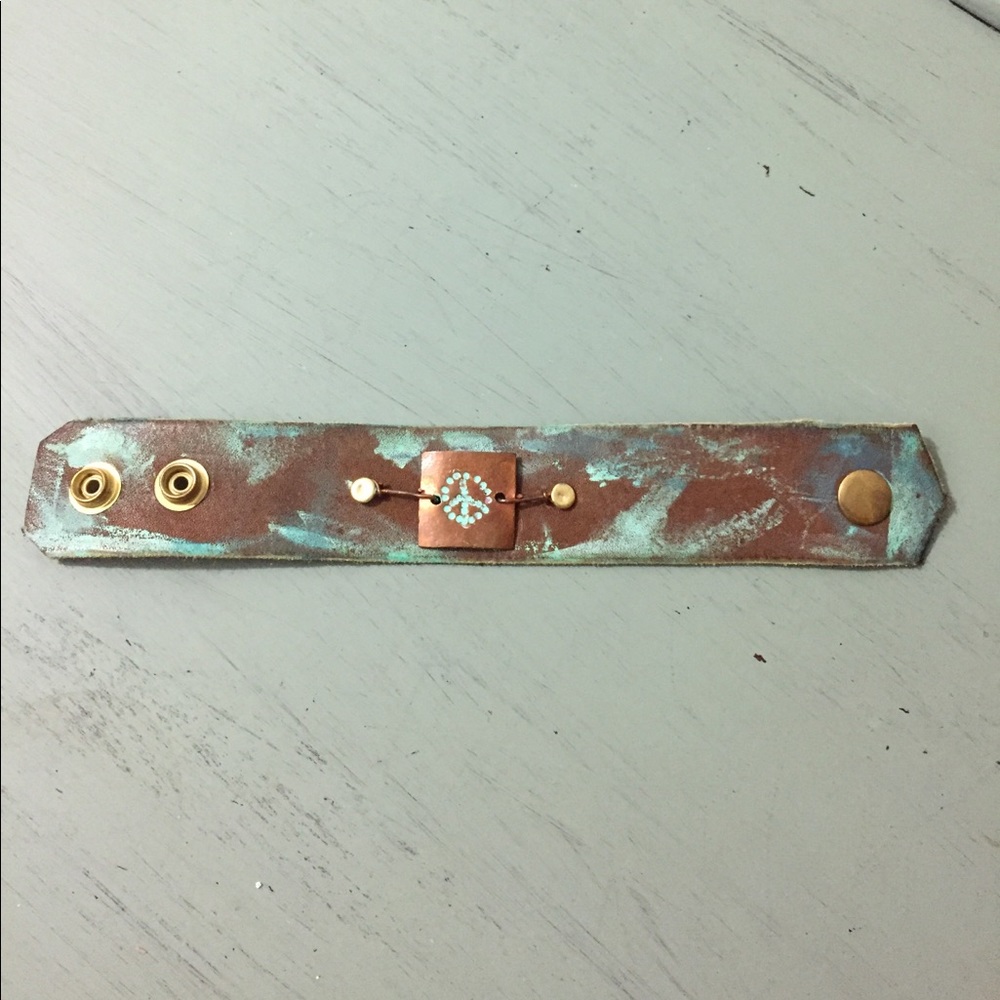Handmade/handpainted Leather Cuff bracelet