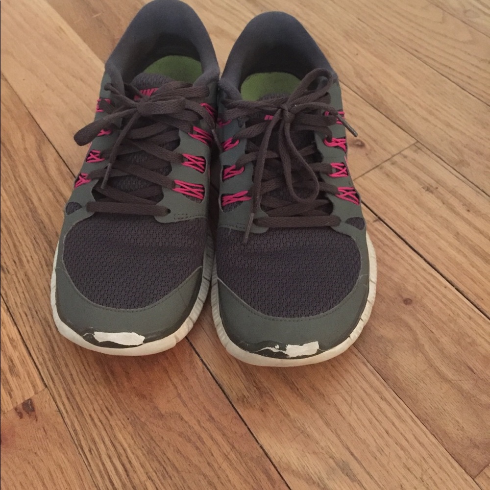 Pink and grey Nike Frees 5.0 Size 8.5