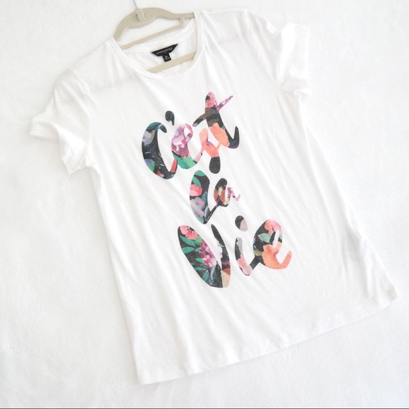 Banana Republic Tops - Banana Republic C'est La Vie White Tee