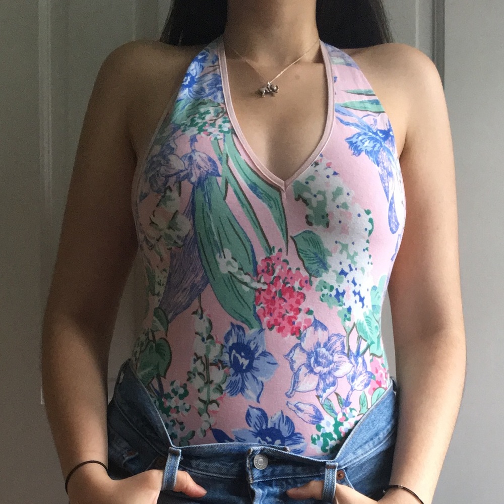 American Apparel open back, halter bodysuit 🌸🦋🌺