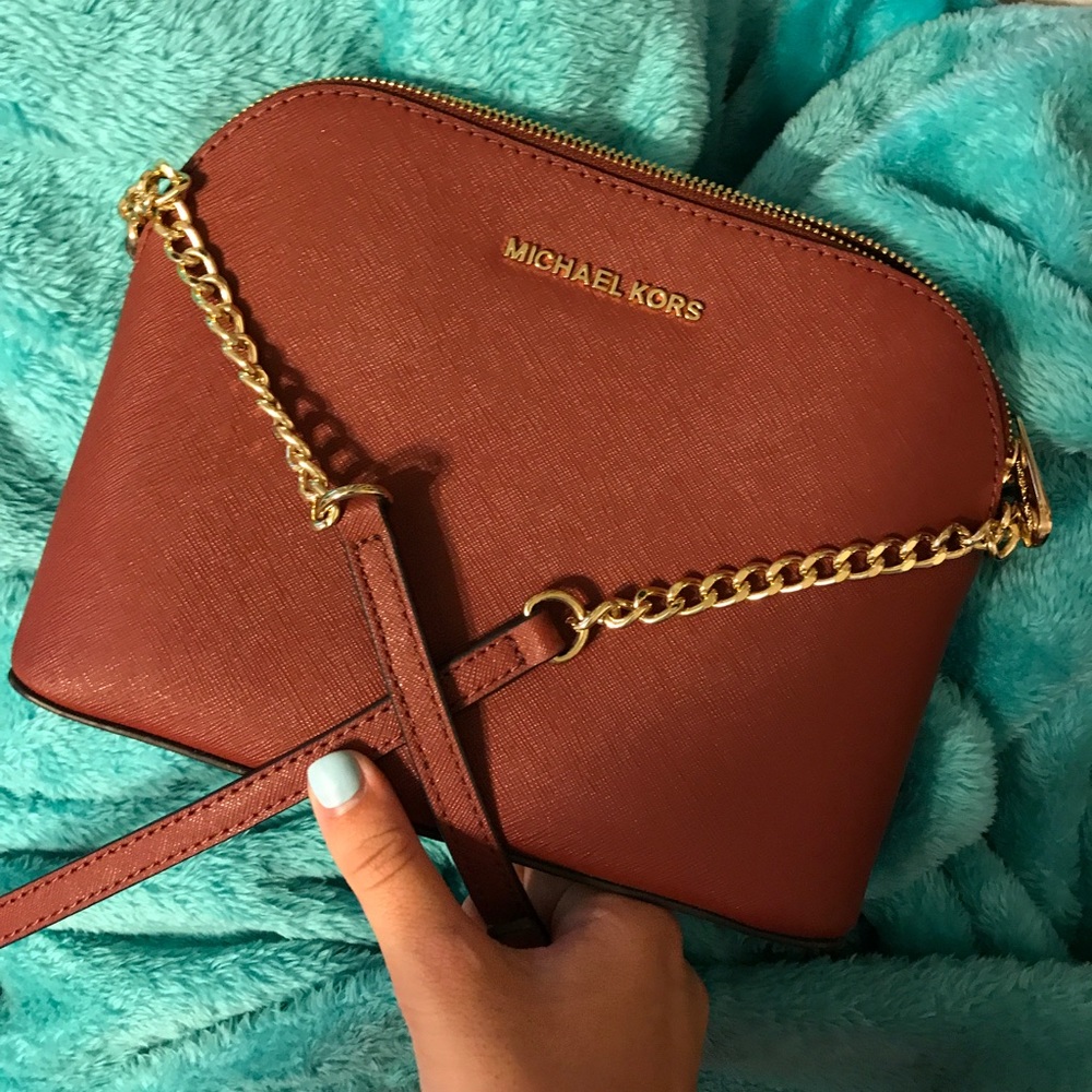 Michael Kors red crossbody purse