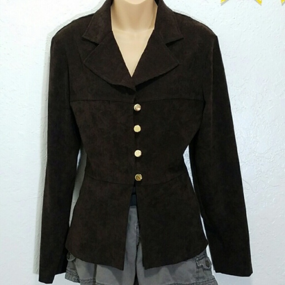 Dawn Joy Vintage suede peplum jacket