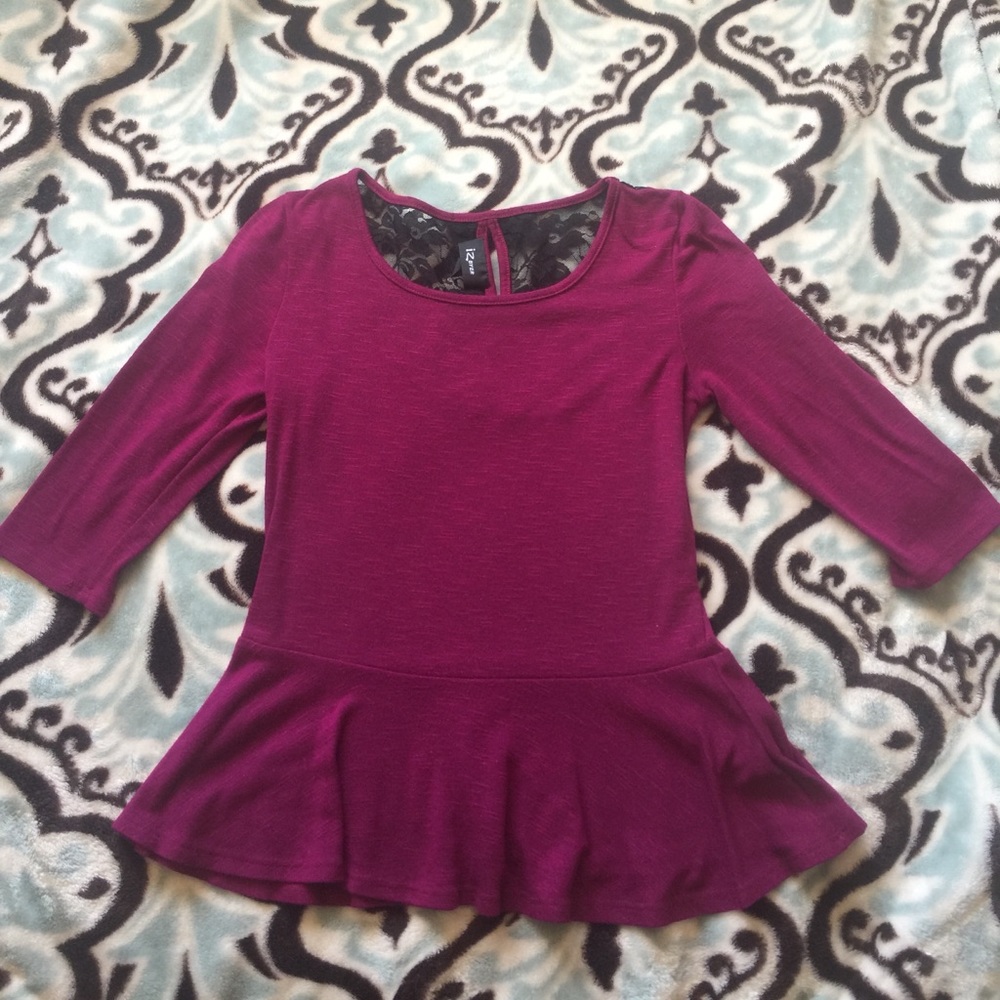 Flirty and fun burgundy peplum top