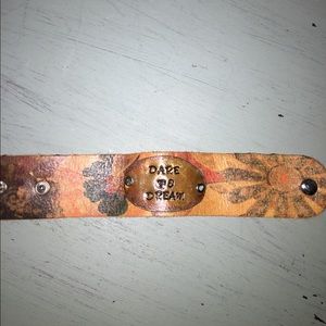 Dare To Dream leather cuff bracelet