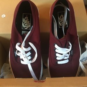 Maroon VANS with white laces