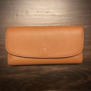 Coach leather checkbook wallet