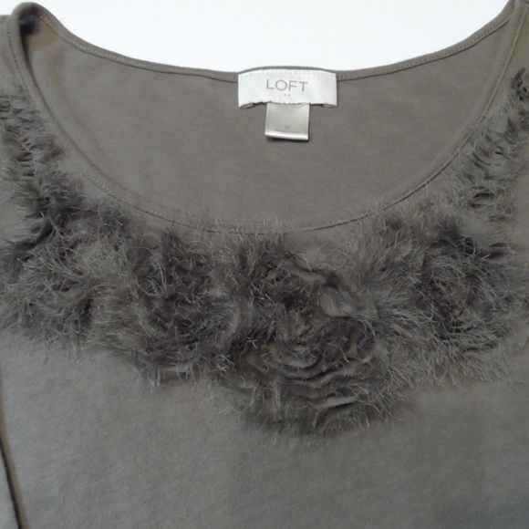 LOFT Tops - Long Sleeve Tee Embellished Ann Taylor Loft Small