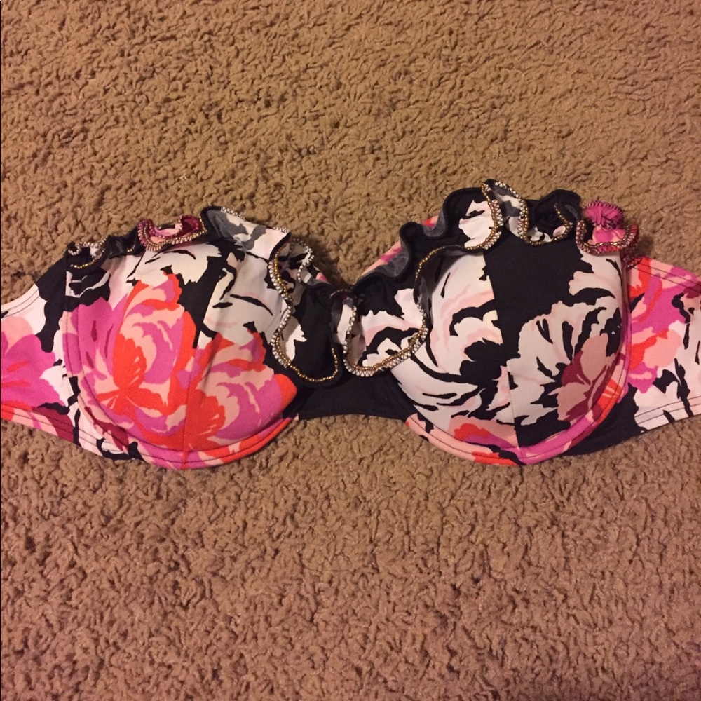 VICTORIA'S SECRET PUSH UP SWIM RUFFLE BANDEAU