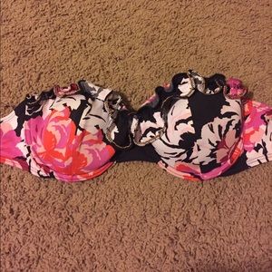 VICTORIA'S SECRET PUSH UP SWIM RUFFLE BANDEAU