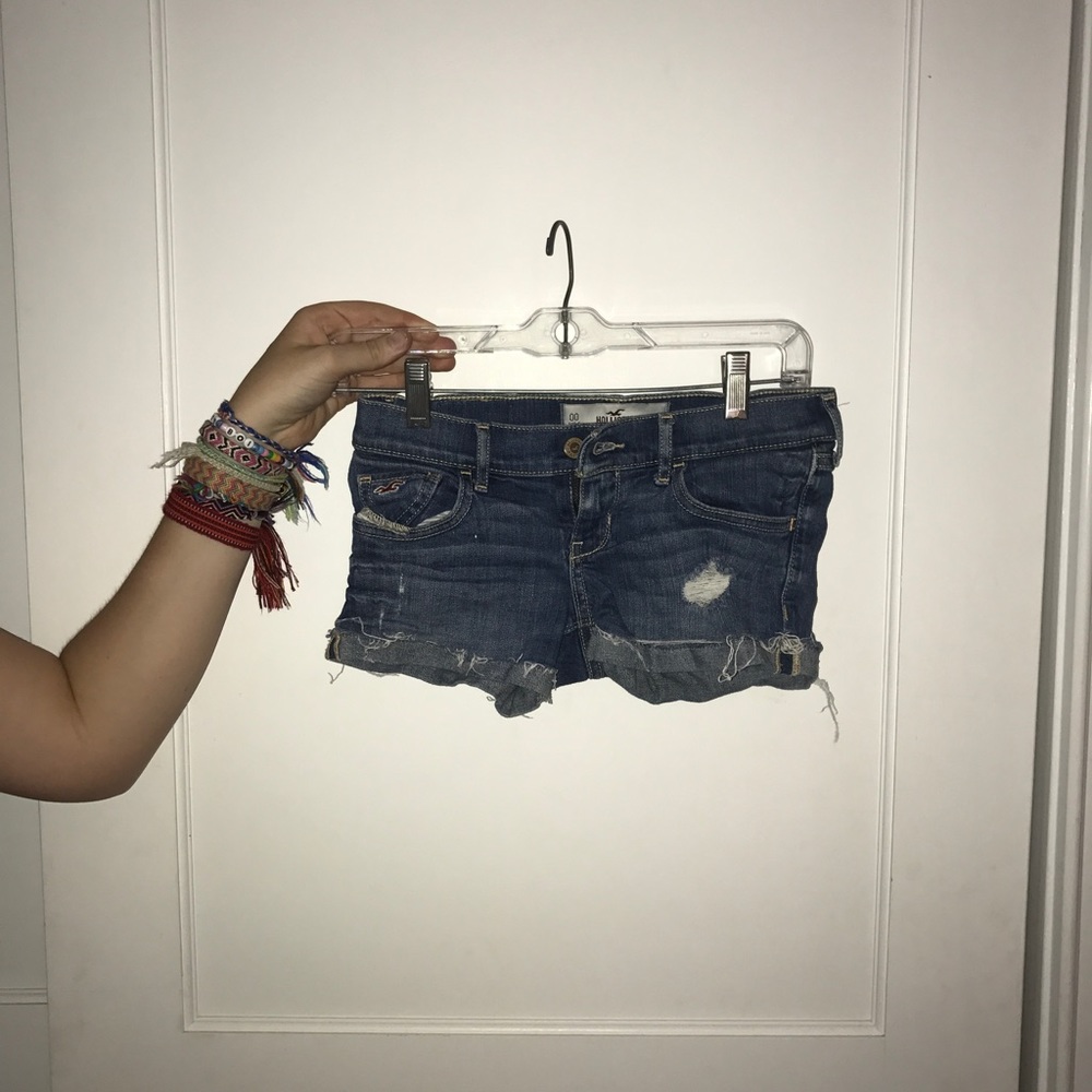 Dark wash jean shorts
