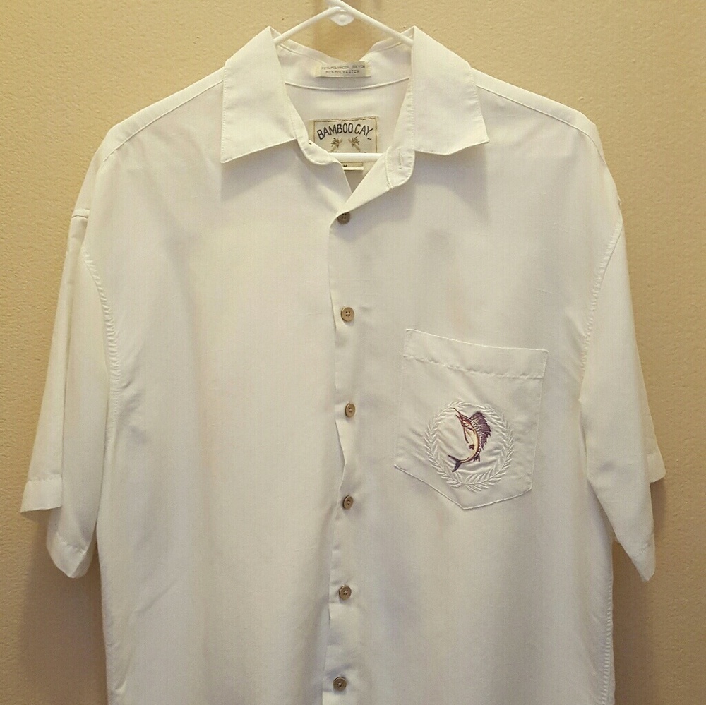 Casual Dress Shirt w Swordfish Embrodery on Back