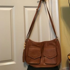 BIG BUDDHA FAUX CAMEL LEATHER BAG