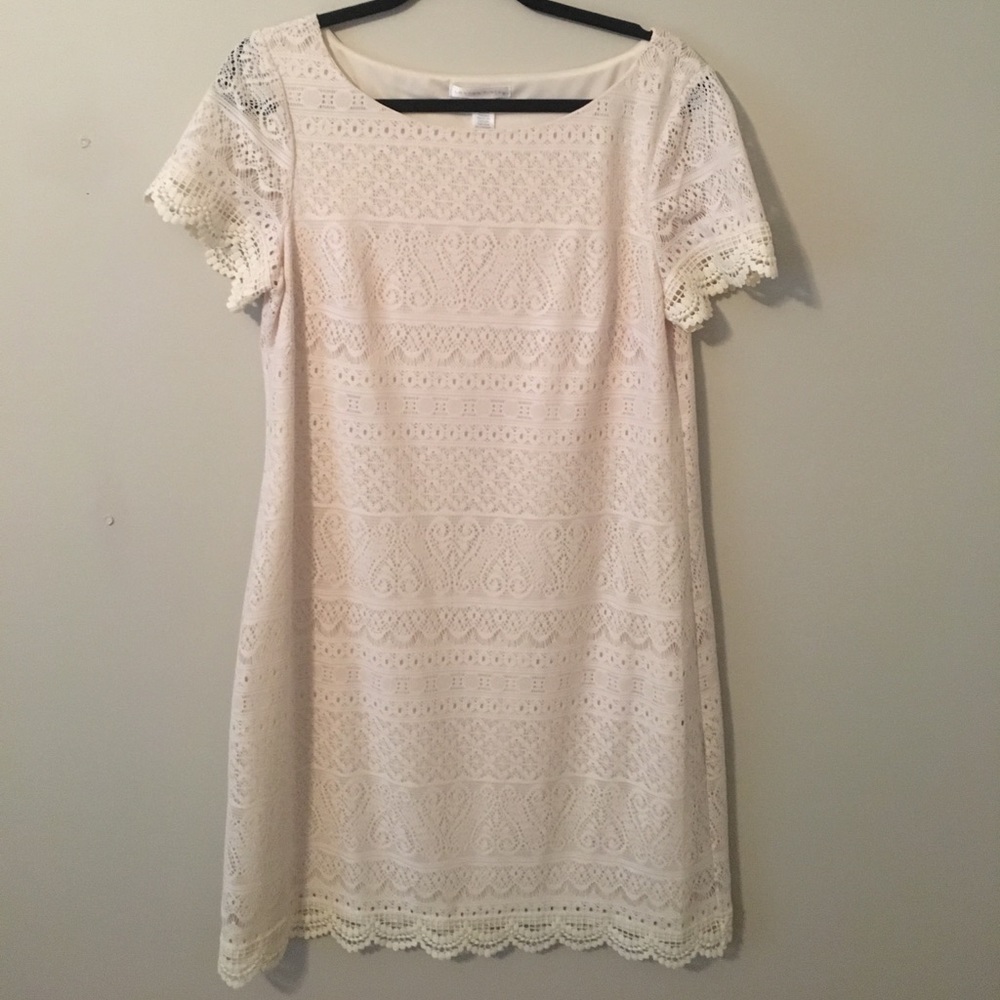 London Times lace shift dress