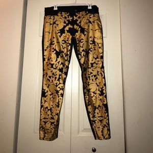 Blank NYC gold paint splattered pants