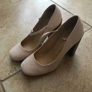 NEW Lauren Conrad Platform Mary Janes Suede Tan