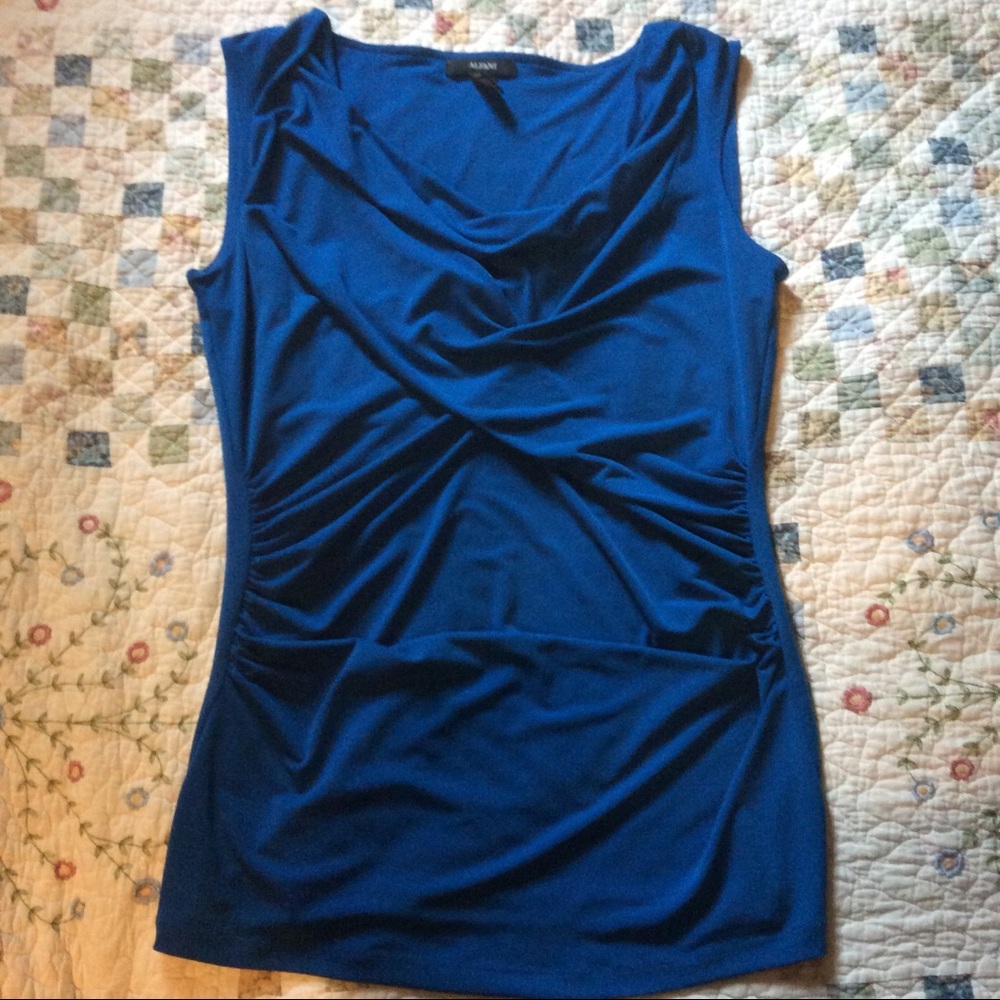 ALFANI SLEEVELESS BLUE BLOUSE NWOT