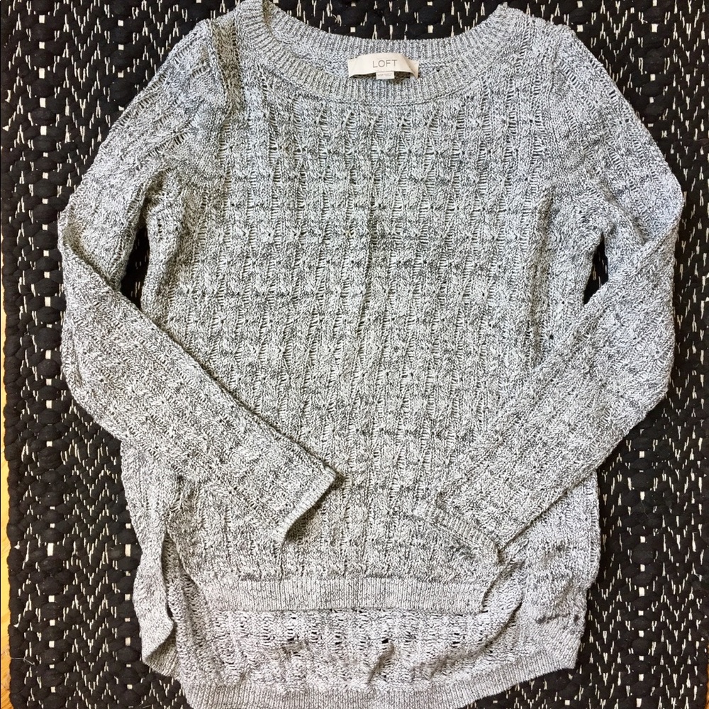 Grey Pullover Sweater Ann Taylor LOFT Petite