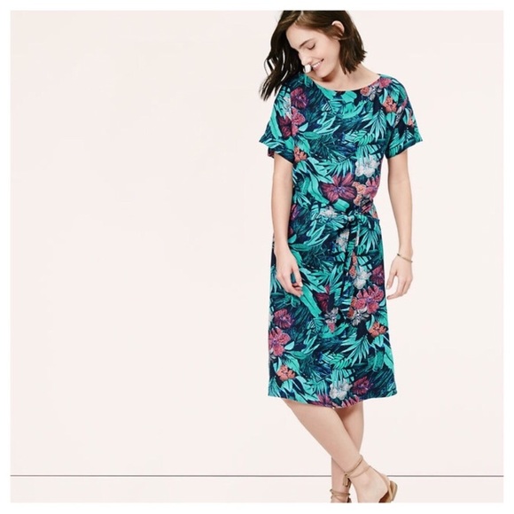 LOFT Dresses & Skirts - Loft Tropical Linen Blend Dress