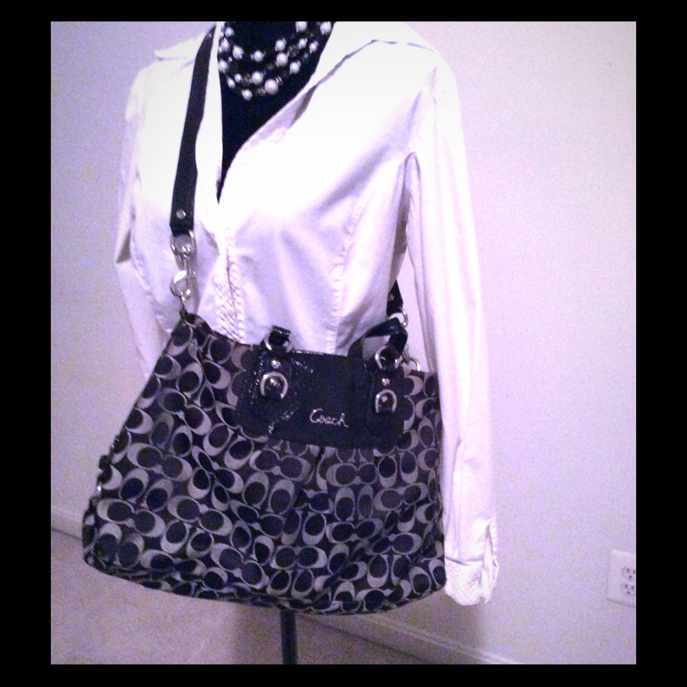 Authentic Coach Black and White purse