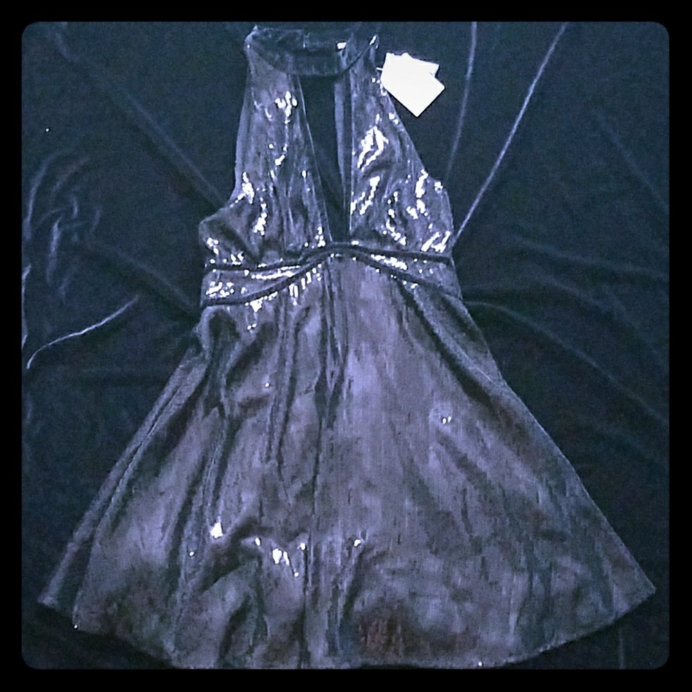 Sequin Black Mini Dress