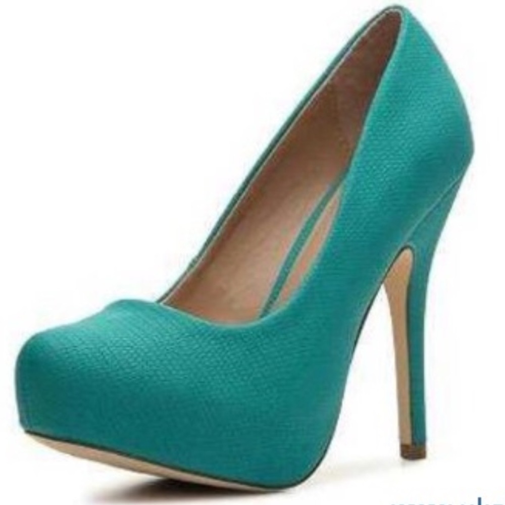 Aqua Blue Mix No. 6 Platform Heels