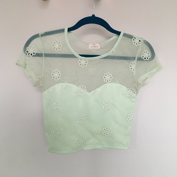 Urban Outfitters sheer sweetheart crop top - Picture 2 of 6