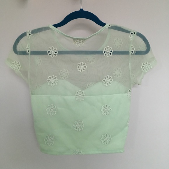 Urban Outfitters sheer sweetheart crop top - Picture 3 of 6