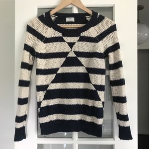 Madewell Wallace Navy and Cream Striped Sweater