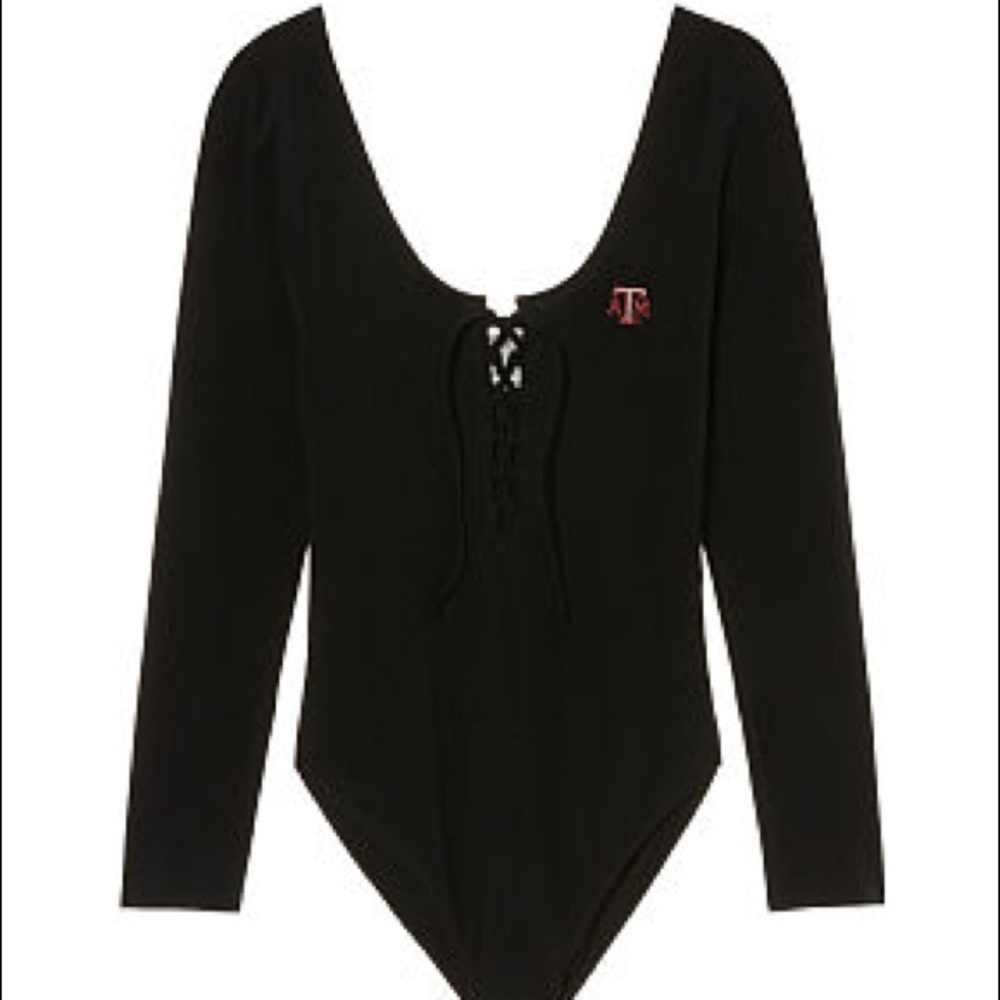 TEXAS A&M VS PINK Lace Up Bodysuit