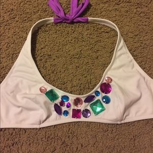 VICTORIA'S SECRET WHITE JEWEL BIKINI TOP