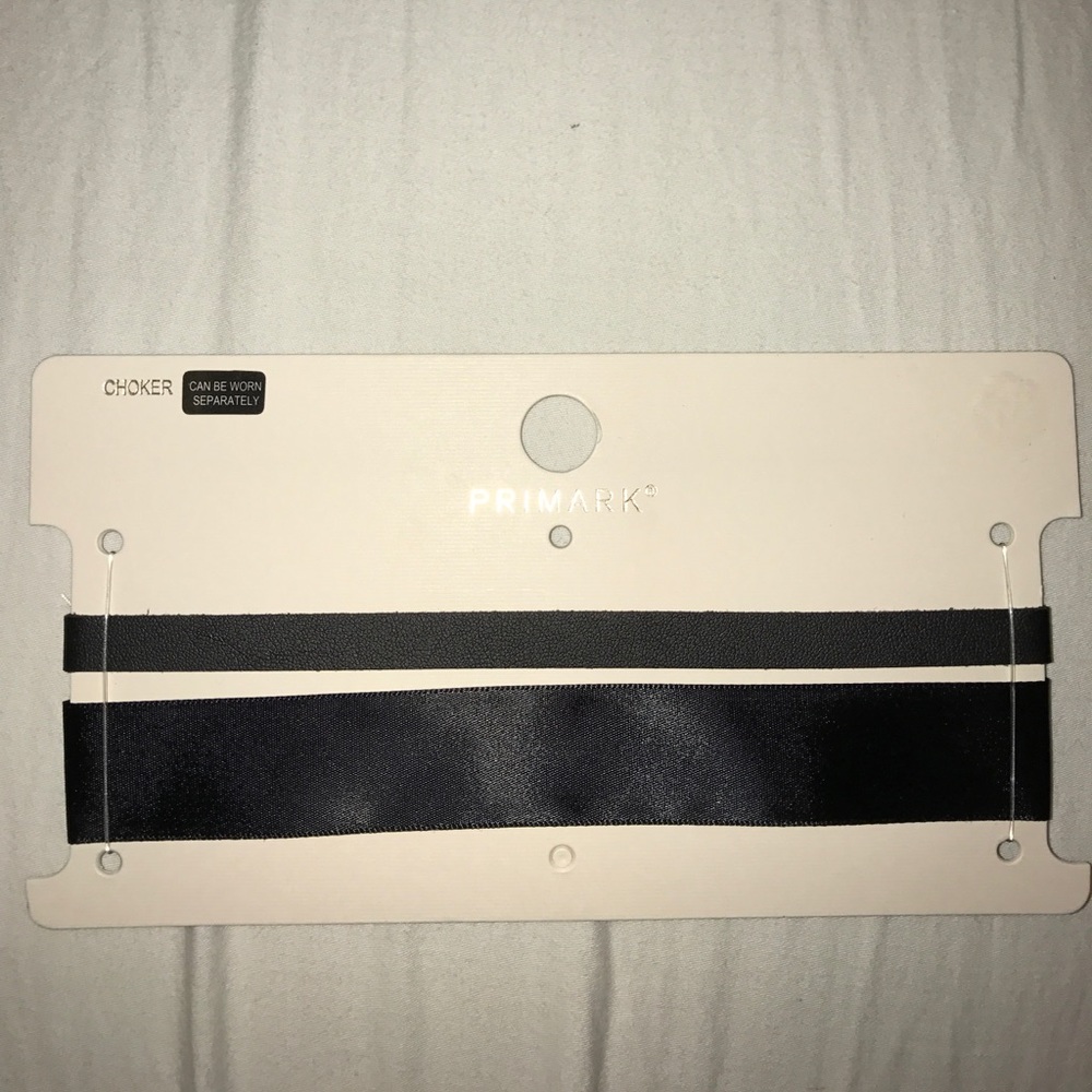 Black leather chokers (NWT)