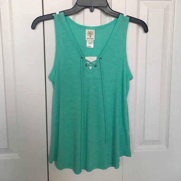 Flannel Cardigan with Lace Up Tank Top - Picture 3 of 4