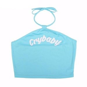 Crybaby halter top baby blue
