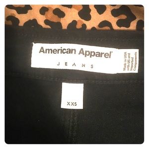 NWT AMERICAN APPAREL BLACK EASY JEANS XXS