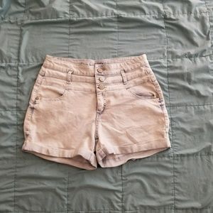 Acid wash high waisted shorts
